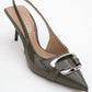 Lustre - Khaki Buckled Pointed Toe Stiletto Pump (Women)