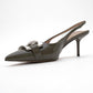 Lustre - Khaki Buckled Pointed Toe Stiletto Pump (Women)