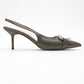 Lustre - Khaki Buckled Pointed Toe Stiletto Pump (Women)