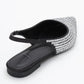 Ida - Black Silver Pointed Toe Slingback Ballerina Flat (Women)