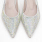 Ida - Silver Pointed Toe Open-Back Ballet Flat (Women)