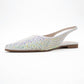 Ida - Silver Pointed Toe Open-Back Ballet Flat (Women)