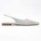Ida - Silver Pointed Toe Open-Back Ballet Flat (Women)