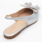 Oriol - Silver Pointed Toe Open-Back Ballet Flat (Women)