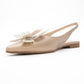 Oriol - Gold Pointed Toe Open-Back Ballet Flat (Women)