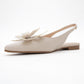 Oriol - Beige Pointed Toe Open-Back Ballet Flat (Women)