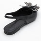 Oriol - Black Pointed Toe Open-Back Ballet Flat (Women)