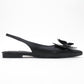 Oriol - Black Pointed Toe Open-Back Ballet Flat (Women)