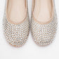 Runway Beige Mesh Embellished Ballet Flat (Women)