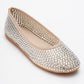 Runway Beige Mesh Embellished Ballet Flat (Women)