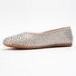 Runway Beige Mesh Embellished Ballet Flat (Women)
