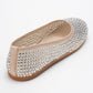 Runway Beige Mesh Embellished Ballet Flat (Women)