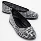 Runway Black Mesh Embellished Ballet Flat (Women)