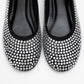 Runway Black Mesh Embellished Ballet Flat (Women)