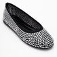 Runway Black Mesh Embellished Ballet Flat (Women)