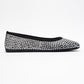 Runway Black Mesh Embellished Ballet Flat (Women)