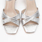 Melin - Silver Patterned Cross-Strap Heeled Shoe (Women)