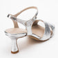 Melin - Silver Patterned Cross-Strap Heeled Shoe (Women)