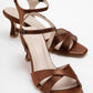 Melin - Copper Satin Cross-Strap Heeled Shoe (Women)