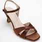 Melin - Copper Satin Cross-Strap Heeled Shoe (Women)