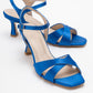 Melin - Sapphire Satin Cross-Strap Stiletto Pump (Women)