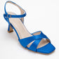 Melin - Sapphire Satin Cross-Strap Stiletto Pump (Women)