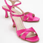 Melin - Fuchsia Satin Cross-Strap Stiletto Pump (Women)