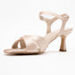 Melin - Beige Satin Cross-Strap Stiletto Pump (Women)
