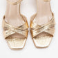 Melin - Gold Patterned Cross-Strap Stiletto Pump (Women)