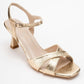 Melin - Gold Patterned Cross-Strap Stiletto Pump (Women)