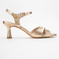 Melin - Gold Patterned Cross-Strap Stiletto Pump (Women)