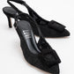Ensley - Black Knitted Buckle-Detail Backless High Heel Shoe (Women)