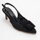 Ensley - Black Knitted Buckle-Detail Backless High Heel Shoe (Women)