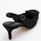 Ensley - Black Knitted Buckle-Detail Backless High Heel Shoe (Women)