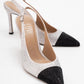 London - Beige Black Crystal-Embellished High Heel Shoe (Women)