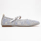 Juny Gray Mesh Floral Embroidery Ballet Flat (Women)