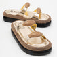Finery Gold Embellished Platform Slide (Women)
