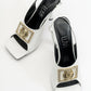 Olney - White Heeled Shoe (Women)