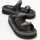 Finery Black Embellished Platform Slide (Women)