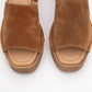 Pull - Cognac Brown Suede Leather Heeled Mules (Women)