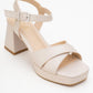 Lisbon - Beige Cross-Strap Platform Heel Shoe (Women)