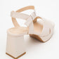 Lisbon - Beige Cross-Strap Platform Heel Shoe (Women)