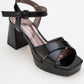 Lisbon - Black Patent Platform Heel Shoe (Women)