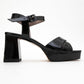 Lisbon - Black Patent Platform Heel Shoe (Women)