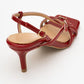 Chaka - Red Buckled Square Toe Heeled Sandal (Women)