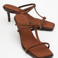 Mocha Brown Square‑Toe Thin‑Strap Heel Sandal (Women)