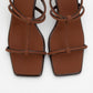 Mocha Brown Square‑Toe Thin‑Strap Heel Sandal (Women)