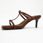 Mocha Brown Square‑Toe Thin‑Strap Heel Sandal (Women)