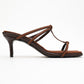 Mocha Brown Square‑Toe Thin‑Strap Heel Sandal (Women)
