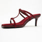 Mocha Burgundy Square‑Toe Thin‑Strap Heel Sandal (Women)